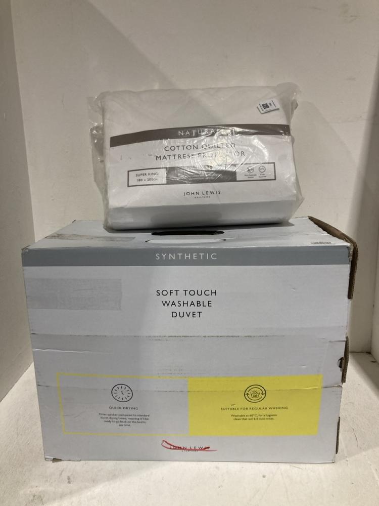 Lot 118  
            Birmingham SR108 - Parcel Delivery Only 

                
2 X JOHN LEWIS & PARTNERS ITEMS TO INCLUDE SYNTHETIC SOFT TOUCH WASHABLE DUVET TO...