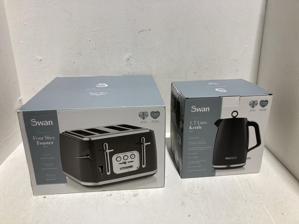 Lot 1193  
            Birmingham SR108 - Parcel Delivery Only 

                
2 X ITEMS TO INCLUDE SWAN BLACK 1.7L KETTLE