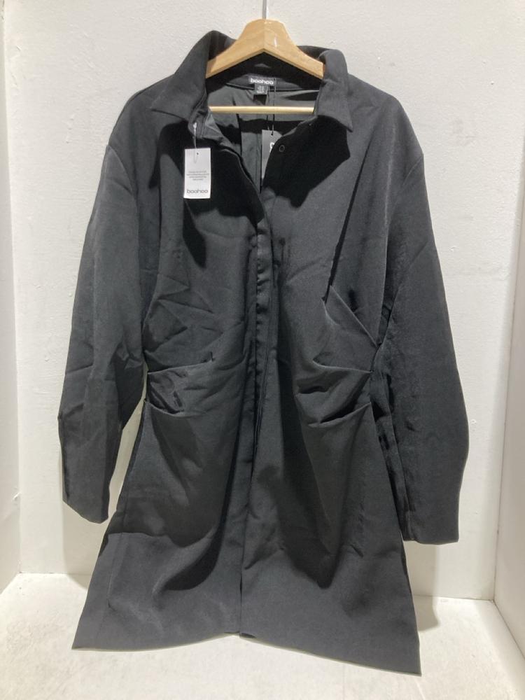 Lot 1203  
            Birmingham SR108 - Parcel Delivery Only 

                
BOX OF ITEMS TO INCLUDE BOOHOO BLACK BUTTON UP DRESS SIZE UK 22