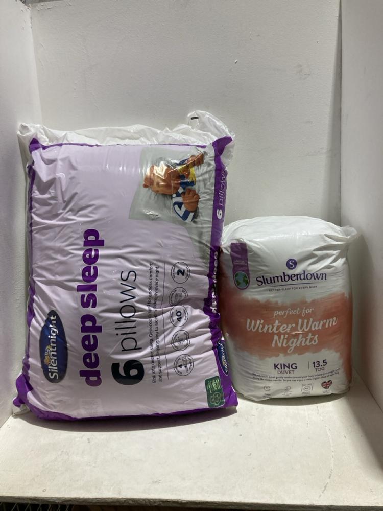 Lot 1217  
            Birmingham SR108 - Parcel Delivery Only 

                
2 X ITEMS TO INCLUDE SLUMBERDOWN WINTER WARM NIGHT KING DUVET TOG 13.5