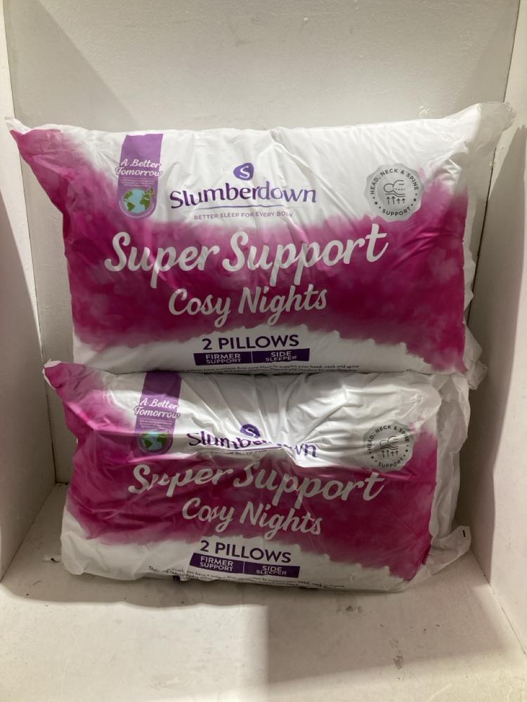 Lot 1233  
            Birmingham SR108 - Parcel Delivery Only 

                
2 X ITEMS TO INCLUDE SLUMBERDOWN SUPER SUPPORT COSY NIGHTS 2 PILLOWS