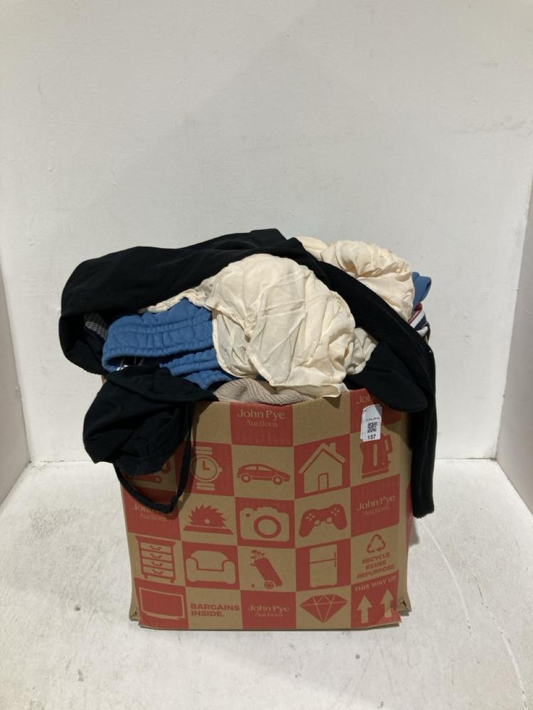 Lot 157  
            Birmingham SR108 - Parcel Delivery Only 

                
BOX OF CHILDREN'S CLOTHING TO INCLUDE SCOUT SQUIRRELS POLO SHIRT SIZE 4-5Y