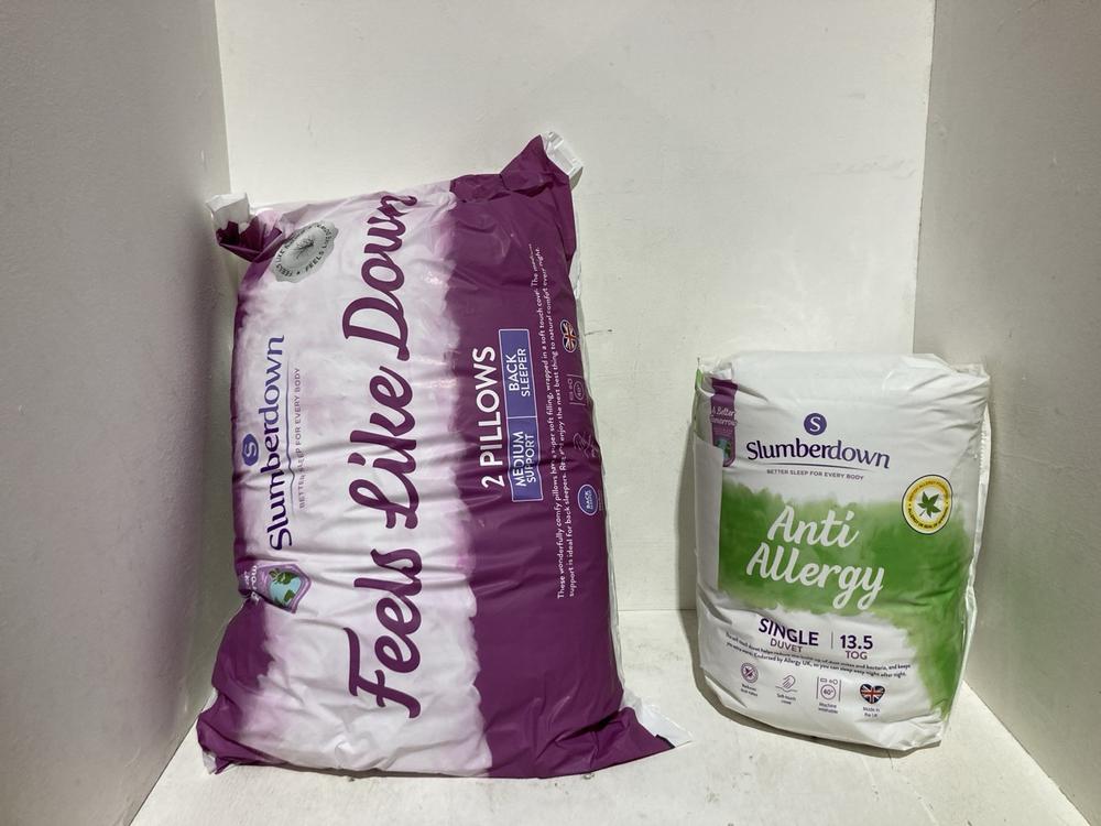 Lot 174  
            Birmingham SR108 - Parcel Delivery Only 

                
2 X BEDDING TO INCLUDE SLUMBERDOWN SINGLE DUVET