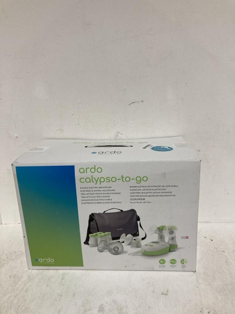 Lot 193  
            Birmingham SR108 - Parcel Delivery Only 

                
ARDO CALYPSO TO GO DOUBLE ELECTRIC BREAST PUMP