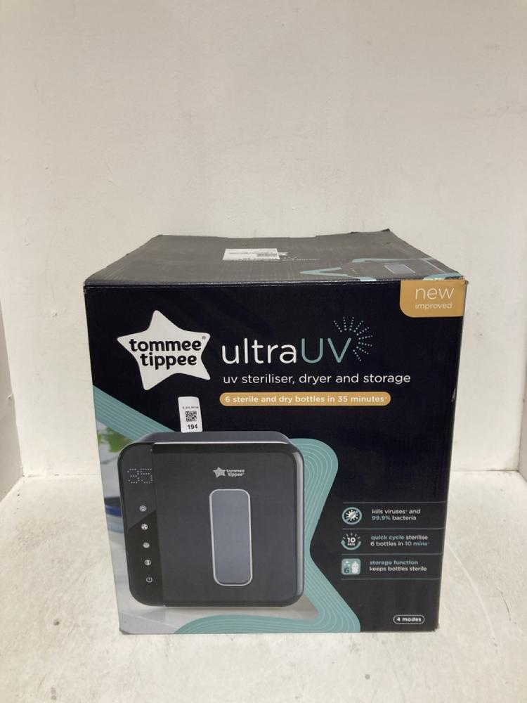 Lot 194  
            Birmingham SR108 - Parcel Delivery Only 

                
TOMMEE TIPPEE ULTRA UV STERILISER BABY BOTTLE CLEANER