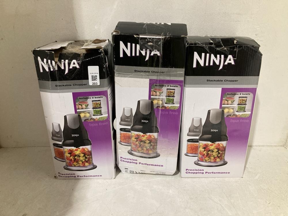 Lot 203  
            Birmingham SR108 - Parcel Delivery Only 

                
3 X NINJA STACKABLE CHOPPER