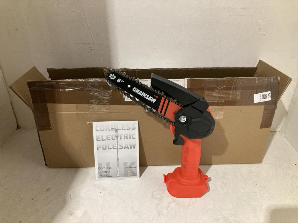 Lot 205  
            Birmingham SR108 - Parcel Delivery Only 

                
CORDLESS ELECTRIC POLE SAW (18+ ID MAY BE REQUIRED)