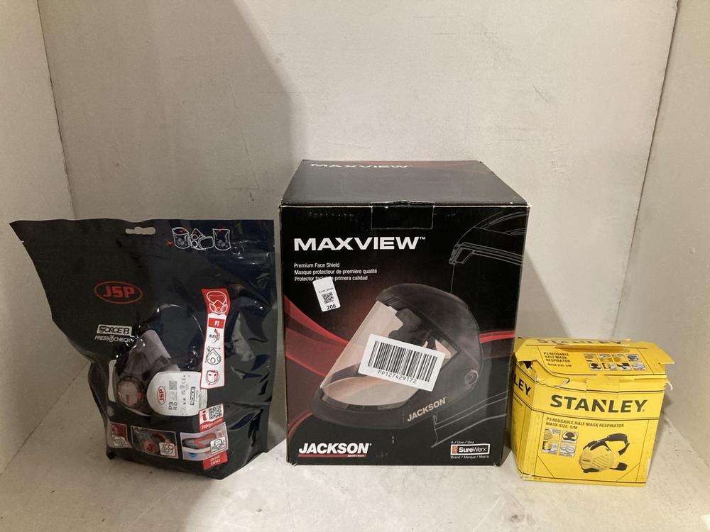 Lot 206  
            Birmingham SR108 - Parcel Delivery Only 

                
3 X ITEMS TO INCLUDE JACKSON MAXVIEW PREMIUM FACE SHIELD