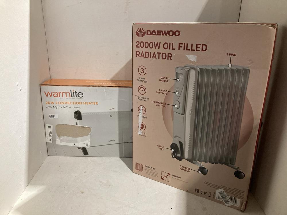 Lot 207  
            Birmingham SR108 - Parcel Delivery Only 

                
2 X ITEMS TO INCLUDE WARMLITE 2KW CONVECTOR HEATER