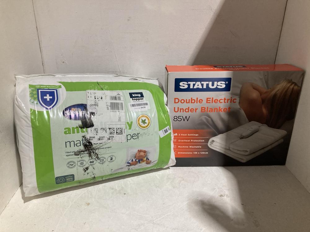Lot 221  
            Birmingham SR108 - Parcel Delivery Only 

                
2 X ITEMS TO INCLUDE SILENT NIGHT ANTI ALLERGY KING SIZE MATTRESS TOPPER