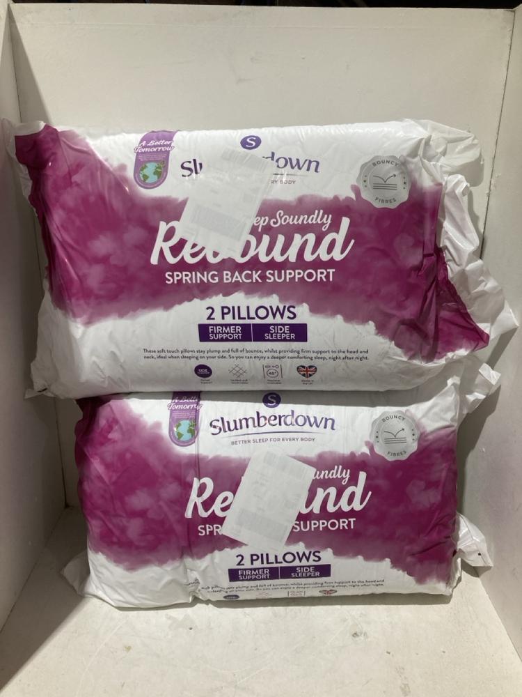 Lot 231  
            Birmingham SR108 - Parcel Delivery Only 

                
2 X ITEMS TO INCLUDE SLUMBERDOWN REBOUND 2 SPRING BACK SUPPORT PILLOWS
