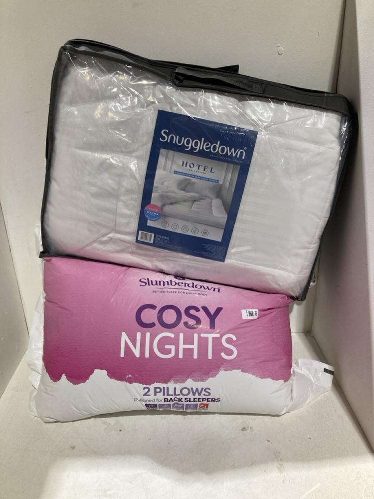 Lot 255  
            Birmingham SR108 - Parcel Delivery Only 

                
2 X ITEMS TO INCLUDE SLUMBERDOWN COSY NIGHTS BACK SLEEPERS 2 PILLOWS