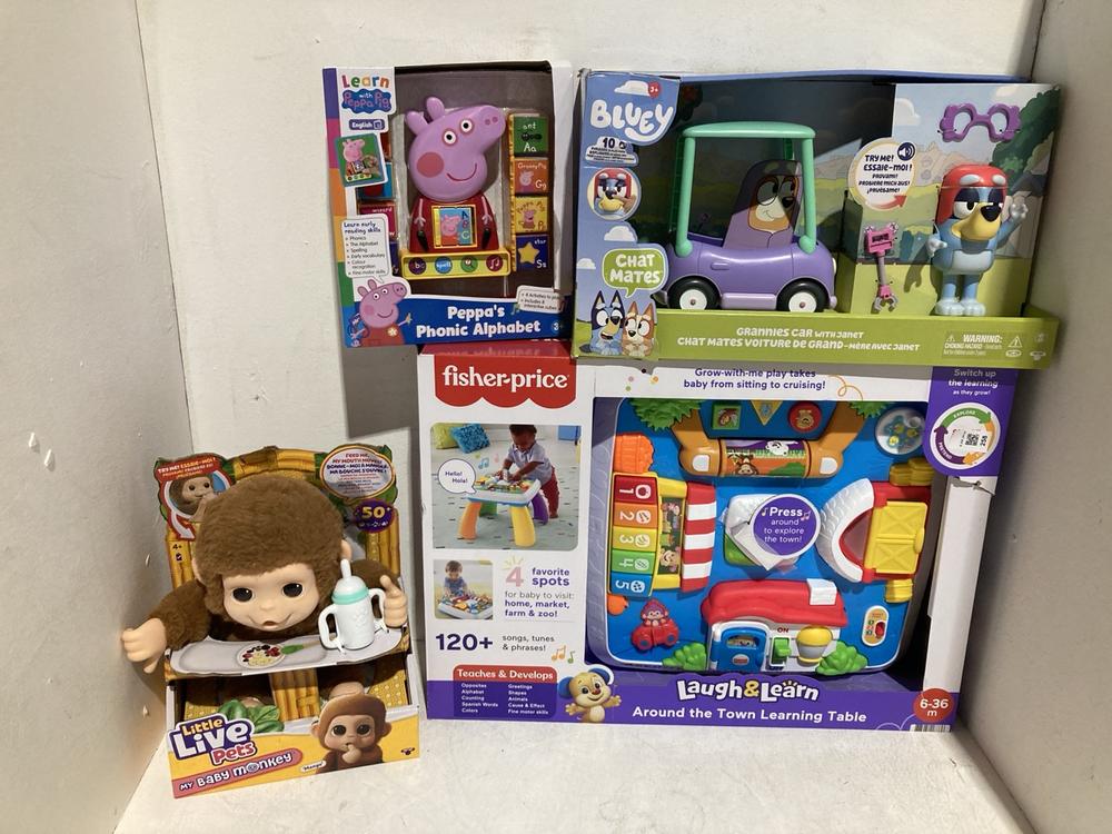 Lot 258  
            Birmingham SR108 - Parcel Delivery Only 

                
4 X ITEMS TO INCLUDE LITTLE LIVE PETS BABY MONKEY TOY