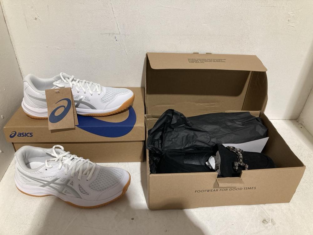 Lot 262  
            Birmingham SR108 - Parcel Delivery Only 

                
2 X ITEMS TO INCLUDE ASICS UPCOURT 6 WHITE/PURPLE SILVER TRAINERS SIZE UK 5