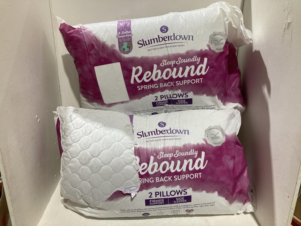 Lot 263  
            Birmingham SR108 - Parcel Delivery Only 

                
2 X ITEMS TO INCLUDE SLUMBERDOWN REBOUND SPRING BACK SUPPORT 2 PILLOWS