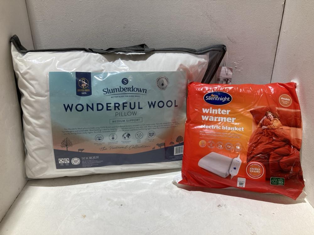 Lot 273  
            Birmingham SR108 - Parcel Delivery Only 

                
2 X ITEMS TO INCLUDE SILENT NIGHT WINTER WARM ELECTRIC BLANKET