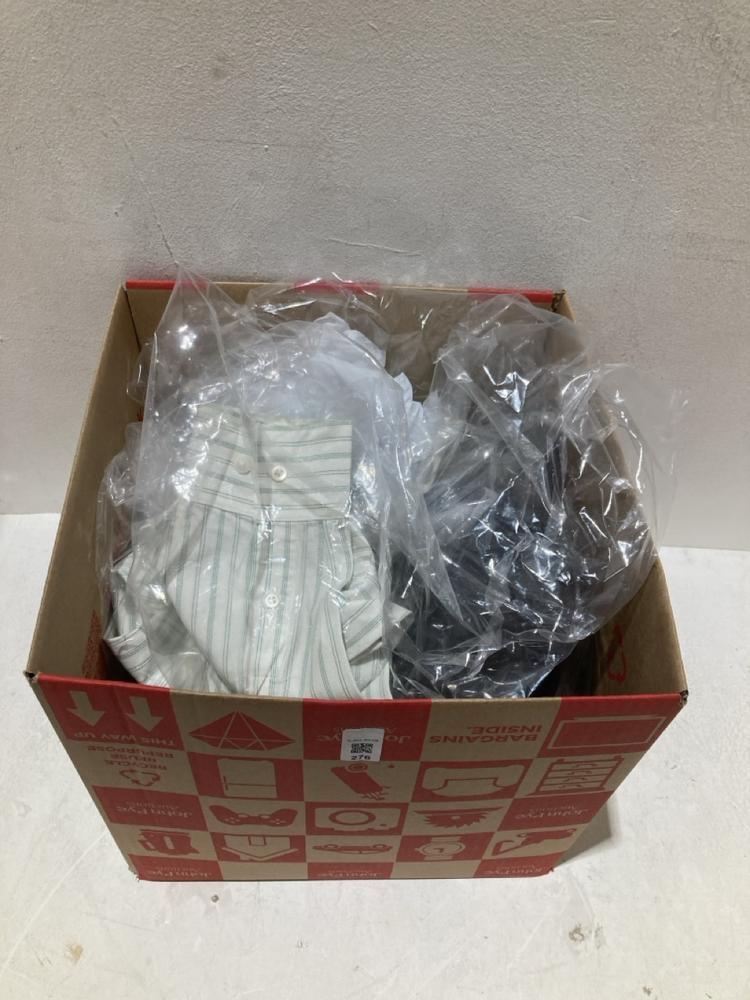 Lot 276  
            Birmingham SR108 - Parcel Delivery Only 

                
BOX OF ITEMS TO INCLUDE OXFORD BODY SHIRT SIZE S