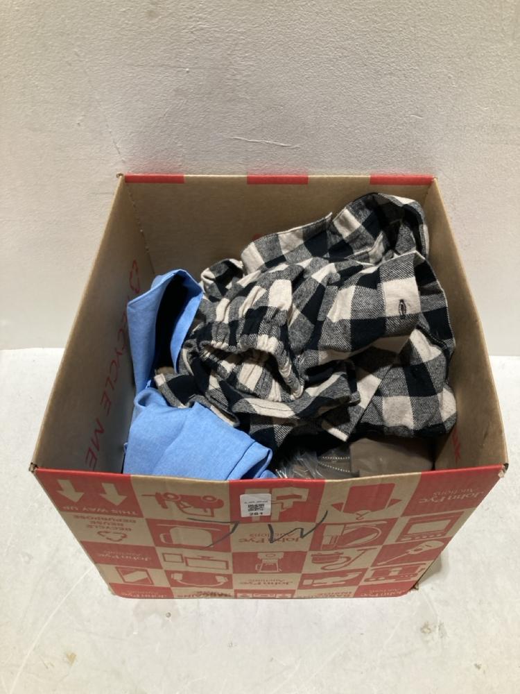Lot 281  
            Birmingham SR108 - Parcel Delivery Only 

                
BOX OF ITEMS TO INCLUDE BELOVED CHECKED BUTTON UP SHIRT SIZE EU 46