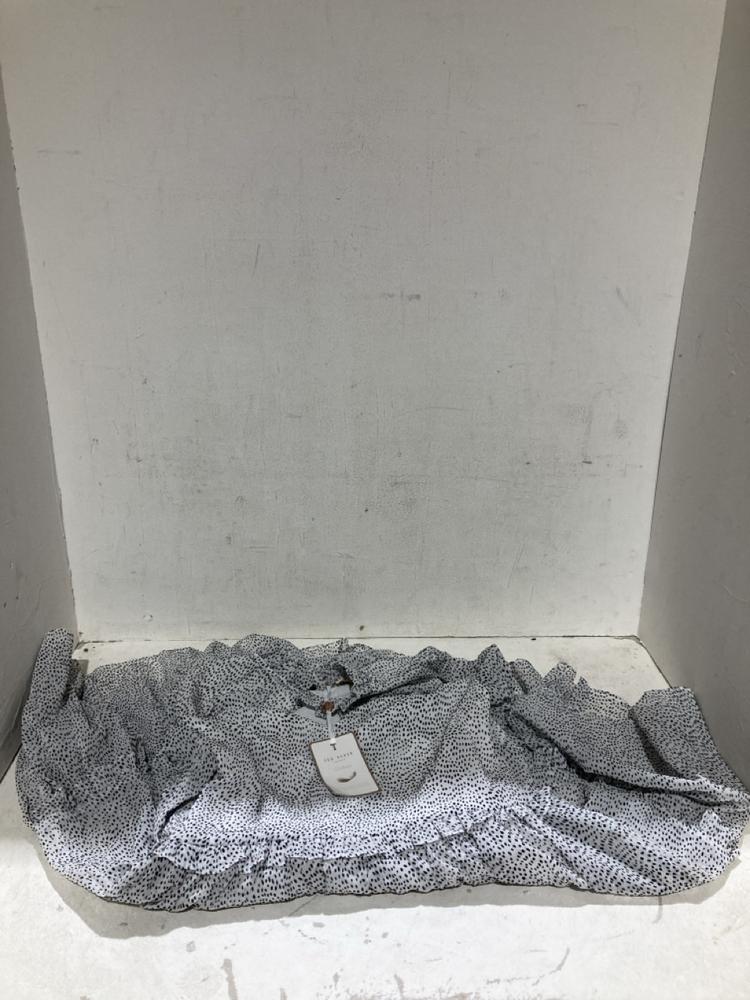Lot 306  
            Birmingham SR108 - Parcel Delivery Only 

                
BOX OF ITEMS TO INCLUDE TED BAKER LONDON LONG SLEEVE FLOCK MINI DRESS NO SIZE GIVEN
