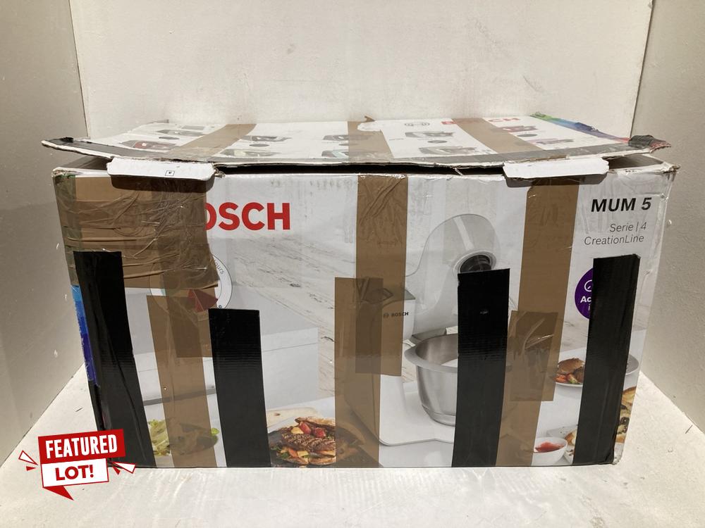 Lot 31  
            Birmingham SR108 - Parcel Delivery Only 

                
BOSCH MUM5 SERIE 4 CREATIONLINE 5 IN 1 STAND MIXER ORIGINAL RRP £300