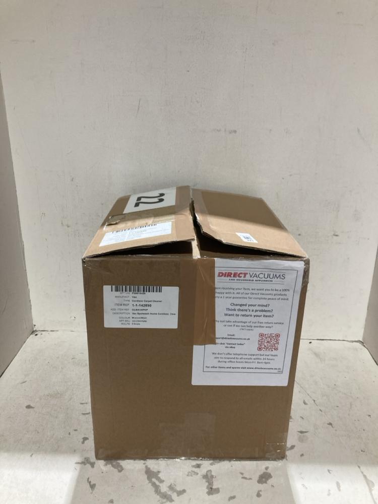 Lot 321  
            Birmingham SR108 - Parcel Delivery Only 

                
VAX SOT WASH CARPET CLEANER