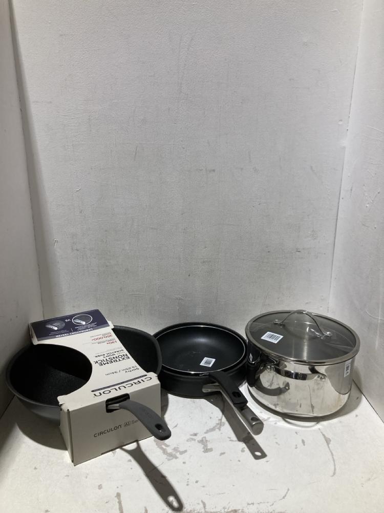 Lot 376  
            Birmingham SR108 - Parcel Delivery Only 

                
4 X ITEMS TO INCLUDE CIRCULON A1 SERIES NON STICK FRYING PAN