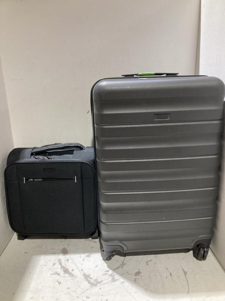 Lot 393  
            Birmingham SR108 - Parcel Delivery Only 

                
2 X ITEMS TO INCLUDE JOHN LEWIS & PARTNERS 2 WHEEL MINI SOFT SHELL BLACK SUITCASE