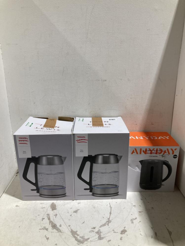 Lot 401  
            Birmingham SR108 - Parcel Delivery Only 

                
3 X ITEMS TO INCLUDE JOHN LEWIS & PARTNERS ANY DAYS 1.5L KETTLE