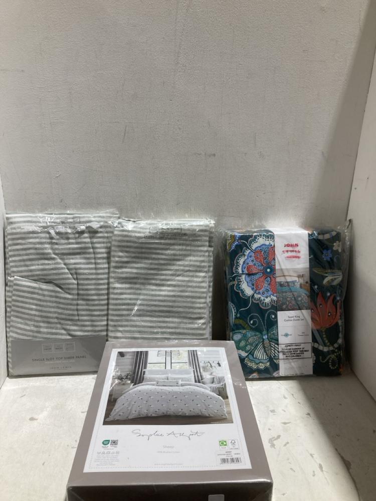 Lot 404  
            Birmingham SR108 - Parcel Delivery Only 

                
4 X ITEMS TO INCLUDE JOHN LEWIS & PARTNERS CRISP & FRESH SUPER KING COTTON DUVET SET