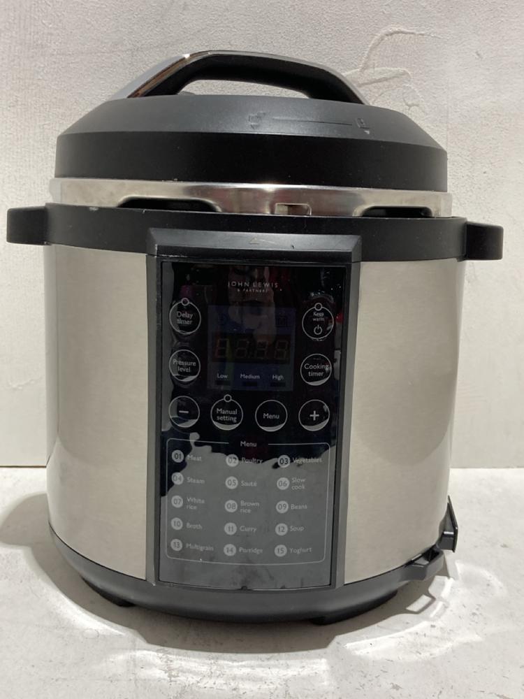 Lot 421  
            Birmingham SR108 - Parcel Delivery Only 

                
JOHN LEWIS & PARTNERS ELECTRIC PRESSURE COOKER