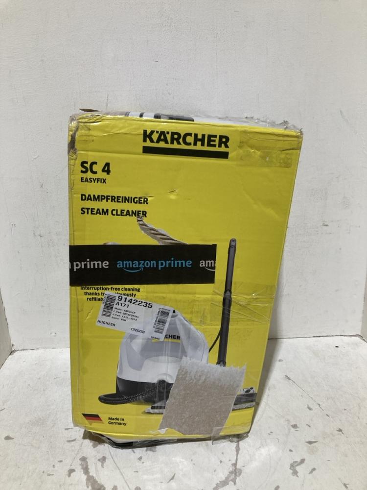 Lot 424  
            Birmingham SR108 - Parcel Delivery Only 

                
KARCHER SC 4 EASY FIX STEAM CLEANER