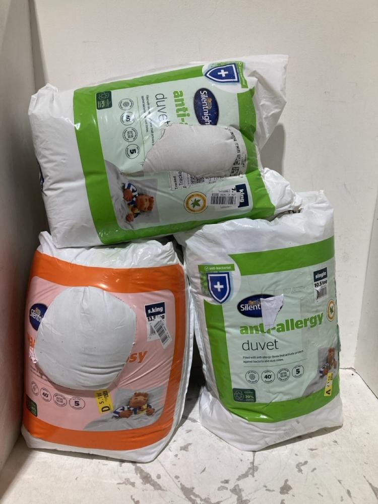 Lot 431  
            Birmingham SR108 - Parcel Delivery Only 

                
3 X ITEMS TO INCLUDE SILENT NIGHT ANTI-ALLERGY DUVET
