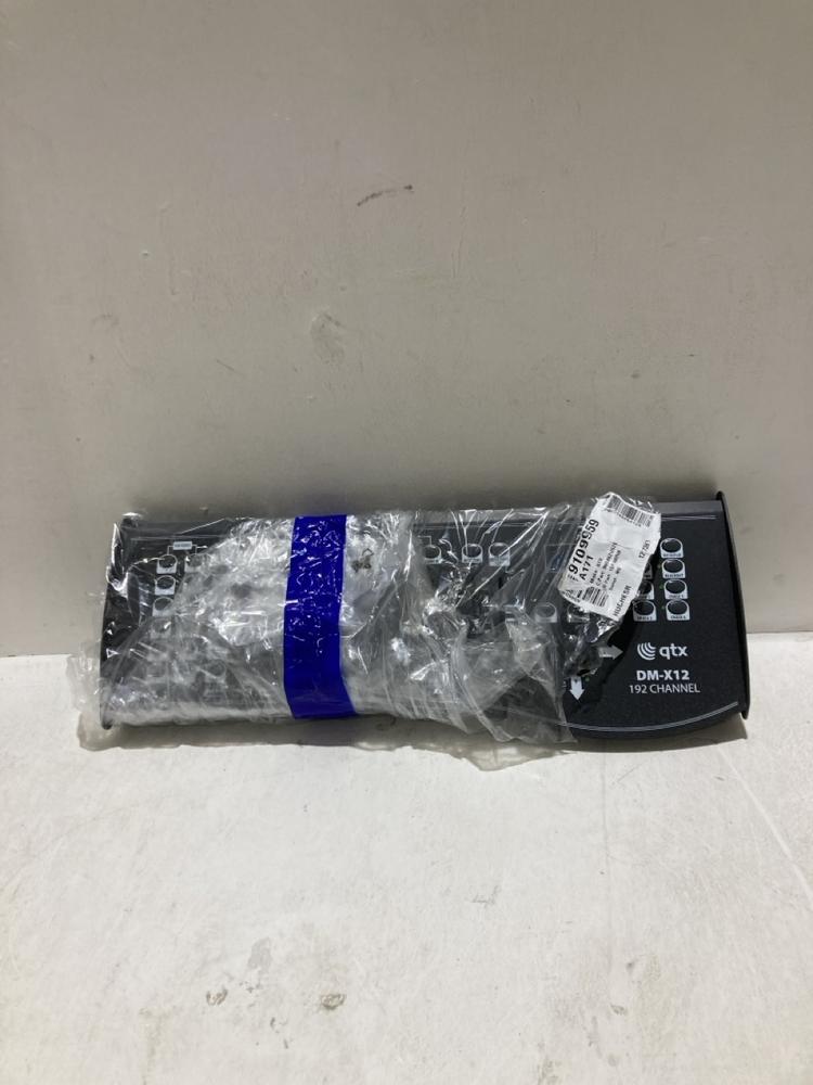 Lot 465  
            Birmingham SR108 - Parcel Delivery Only 

                
QTX DM-X12 129 CHANNEL DMX CONTROLLER WITH JOYSTICK
