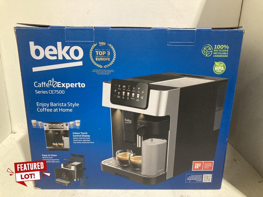Lot 46  
            Birmingham SR108 - Parcel Delivery Only 

                
BEKO BEAN TO CUP COFFEE MACHINE WITH INTEGRATED MILK JUG ORIGINAL RRP 499.99