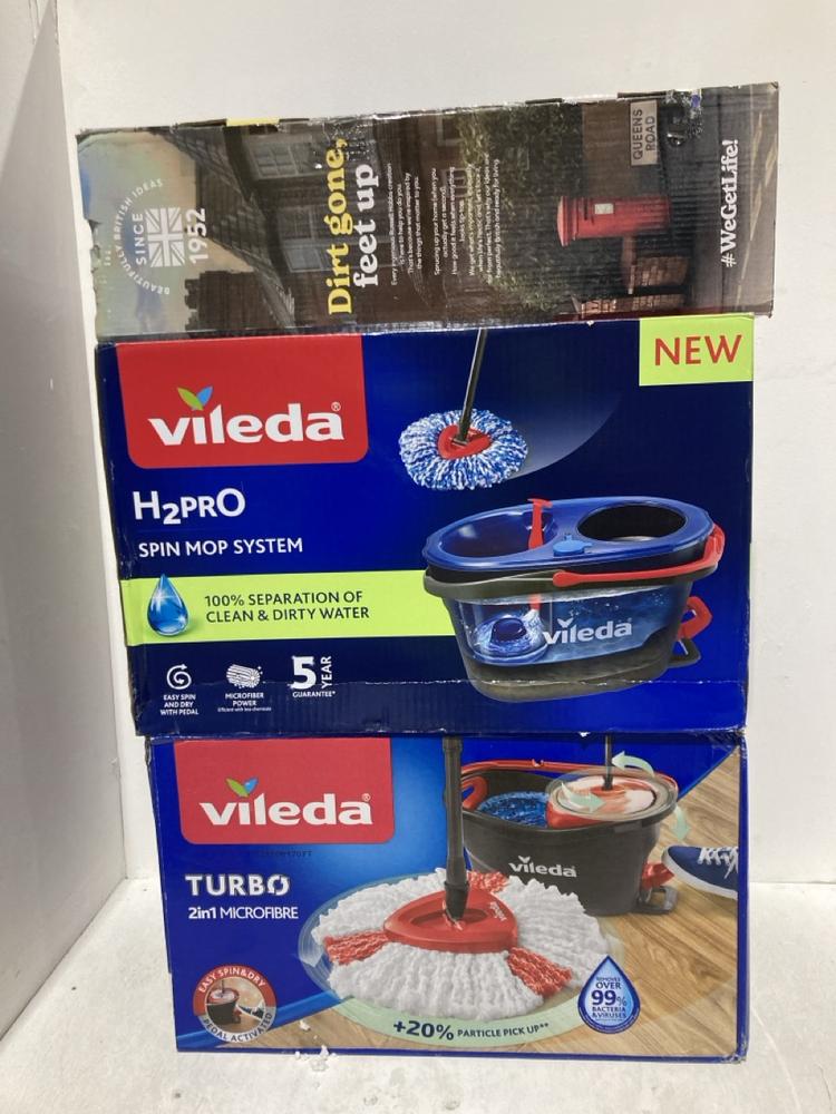 Lot 477  
            Birmingham SR108 - Parcel Delivery Only 

                
3 X ITEMS TO INCLUDE VILEDA H2PRO SPIN MOP SYSTEM