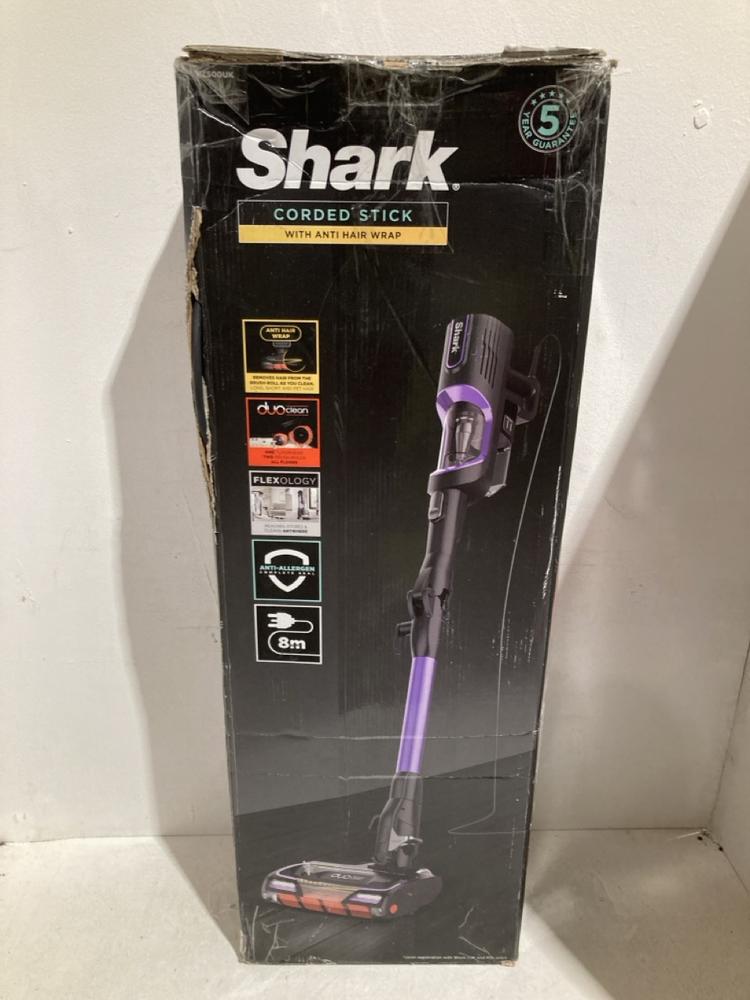 Lot 47  
            Birmingham SR108 - Parcel Delivery Only 

                
SHARK CORDED STICK VACUUM CLEANER ORIGINAL RRP £179.00