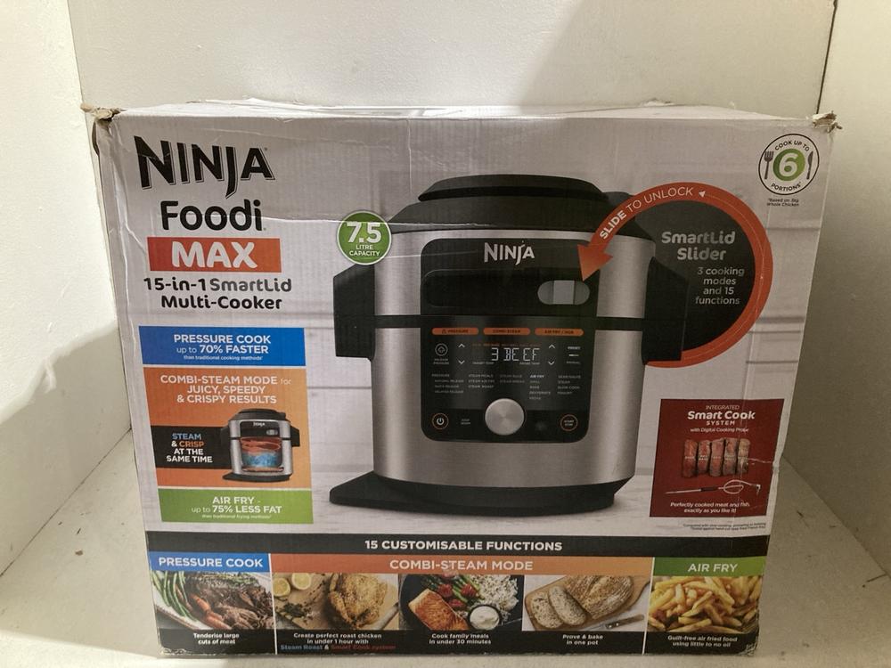 Lot 51  
            Birmingham SR108 - Parcel Delivery Only 

                
NINJA FOODI MAX 15 IN 1 SMARTLID MULTI COOKER ORIGINAL RRP £229.99