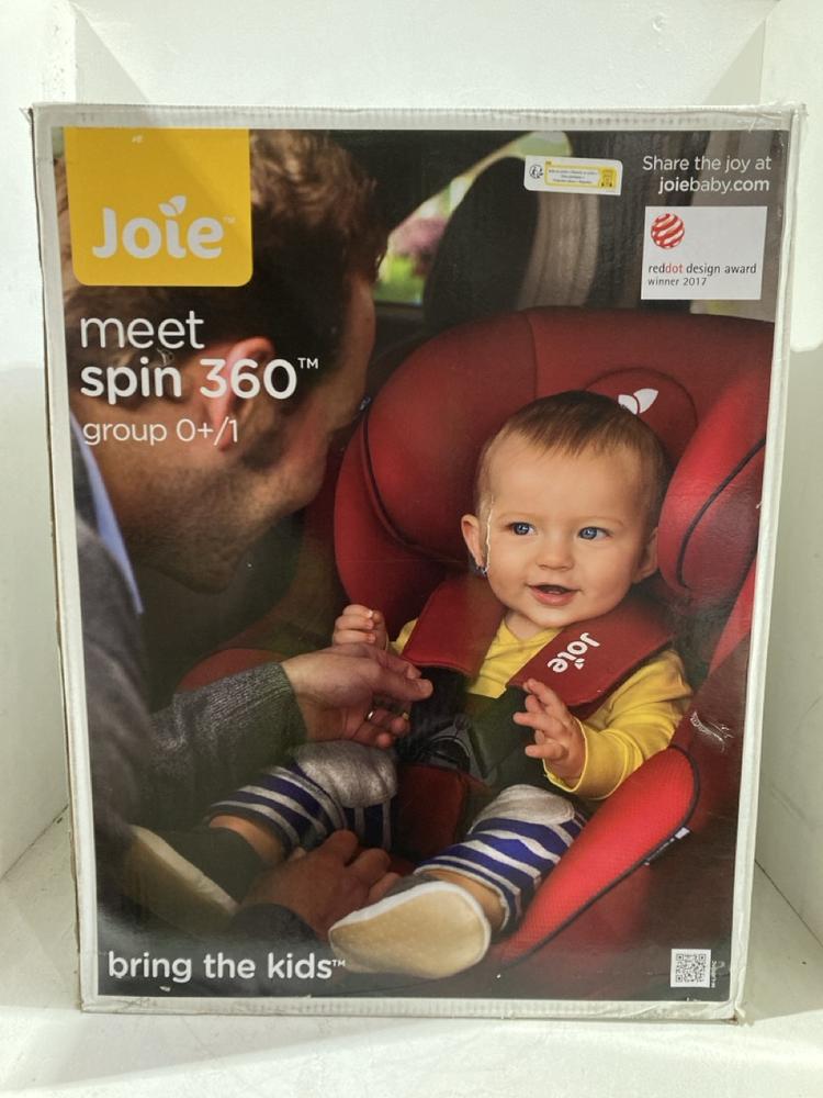 Lot 520  
            Birmingham SR108 - Parcel Delivery Only 

                
JOIE MEET SPIN 360 CAR SEAT