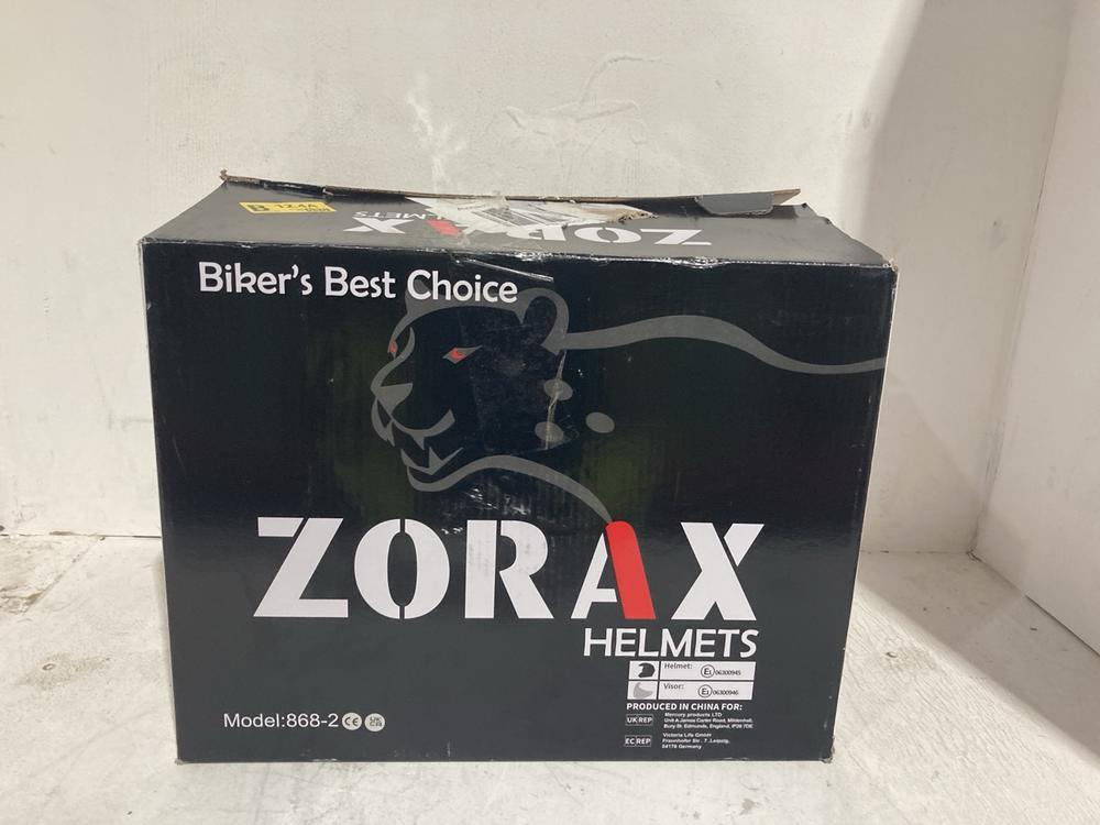 Lot 530  
            Birmingham SR108 - Parcel Delivery Only 

                
ZORAC HELMETS OPEN FACE MATT BLACK HELMET SIZE XL