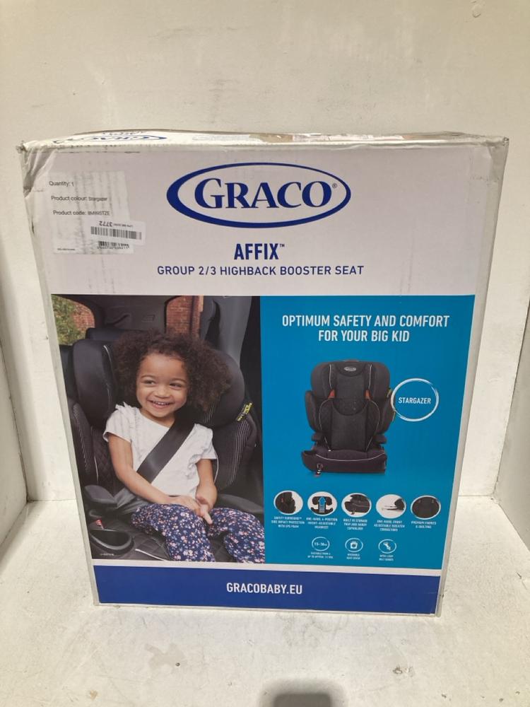 Lot 544  
            Birmingham SR108 - Parcel Delivery Only 

                
GRACO AFFIX LX HIGHBACK BOOSTER SEAT