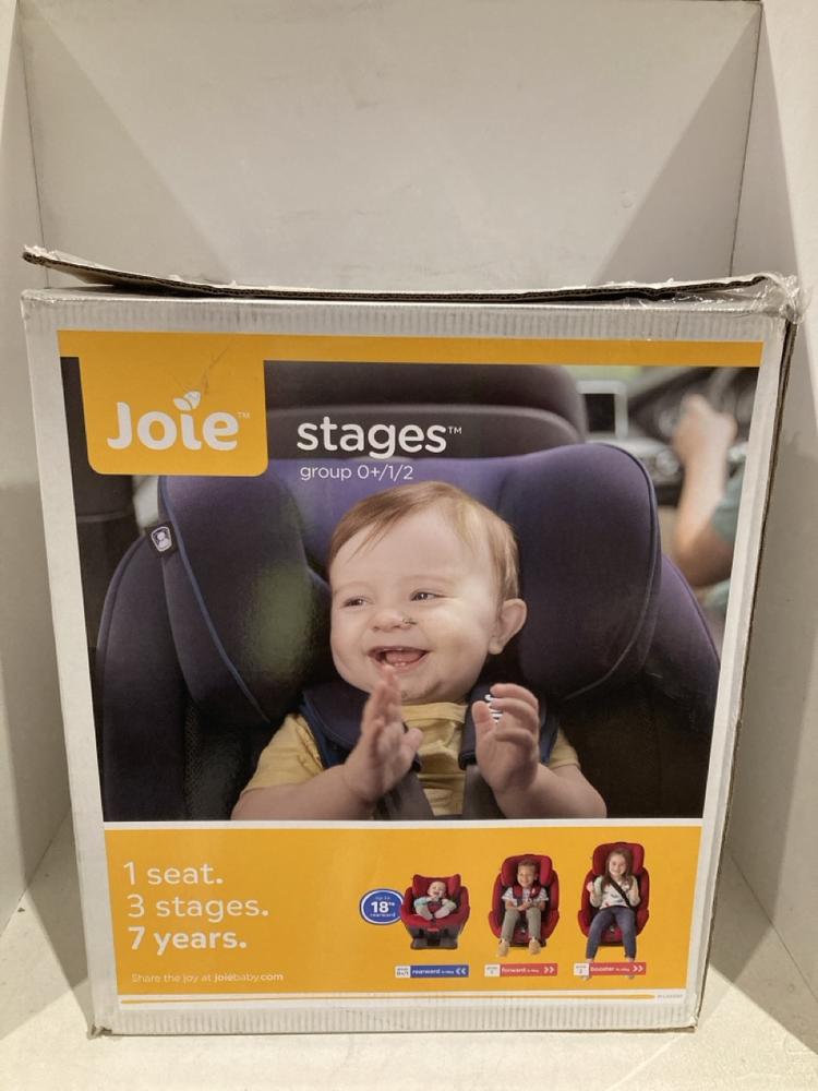 Lot 568  
            Birmingham SR108 - Parcel Delivery Only 

                
JOIE STAGES 0+/1/2 CAR SEAT