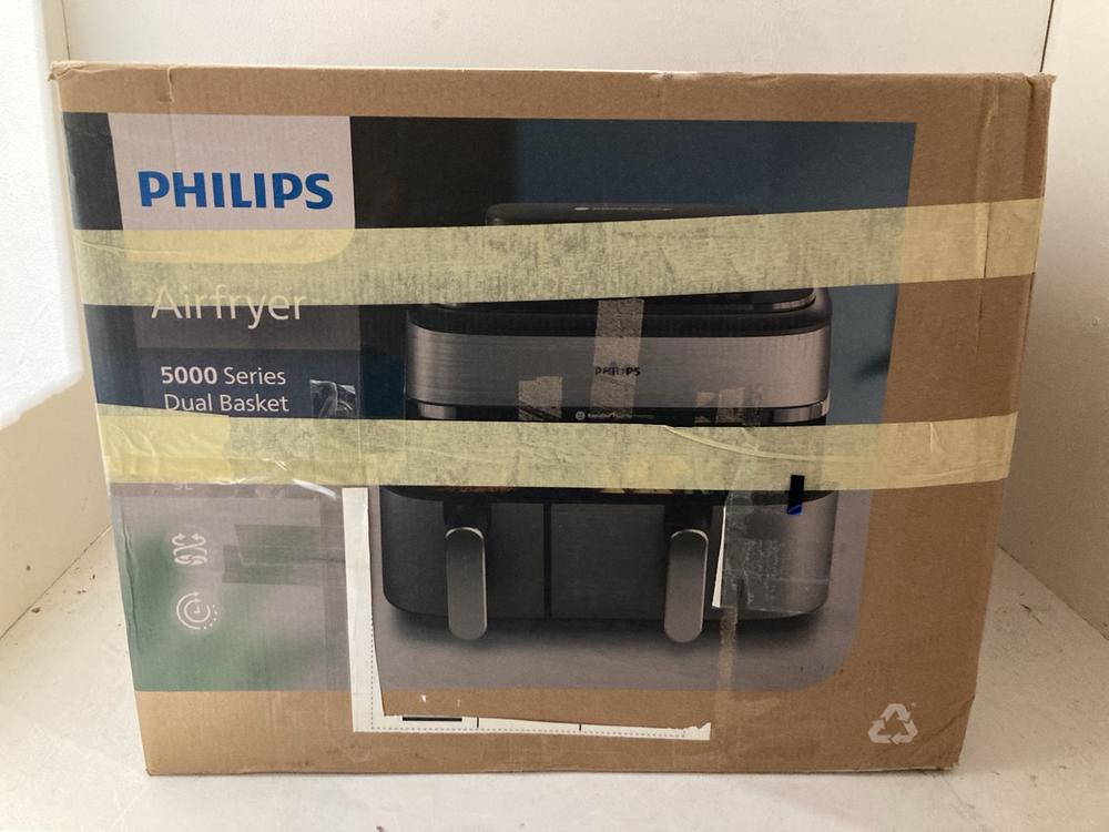 Lot 56  
            Birmingham SR108 - Parcel Delivery Only 

                
PHILIPS 5000 SERIES DUAL BASKET AIR FRYER ORIGINAL RRP £249