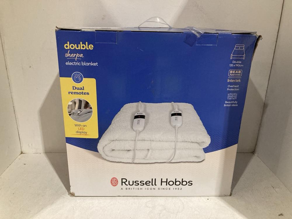 Lot 573  
            Birmingham SR108 - Parcel Delivery Only 

                
2 X ITEMS TO INCLUDE RUSSELL HOBBS DOUBLE SHERPA ELECTRIC BLANKET