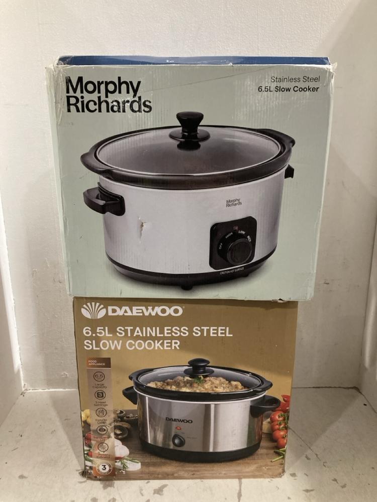 Lot 583  
            Birmingham SR108 - Parcel Delivery Only 

                
2 X ITEMS TO INCLUDE MORPHY RICHARDS STAINLESS STEEL 6.5L SLOW COOKER