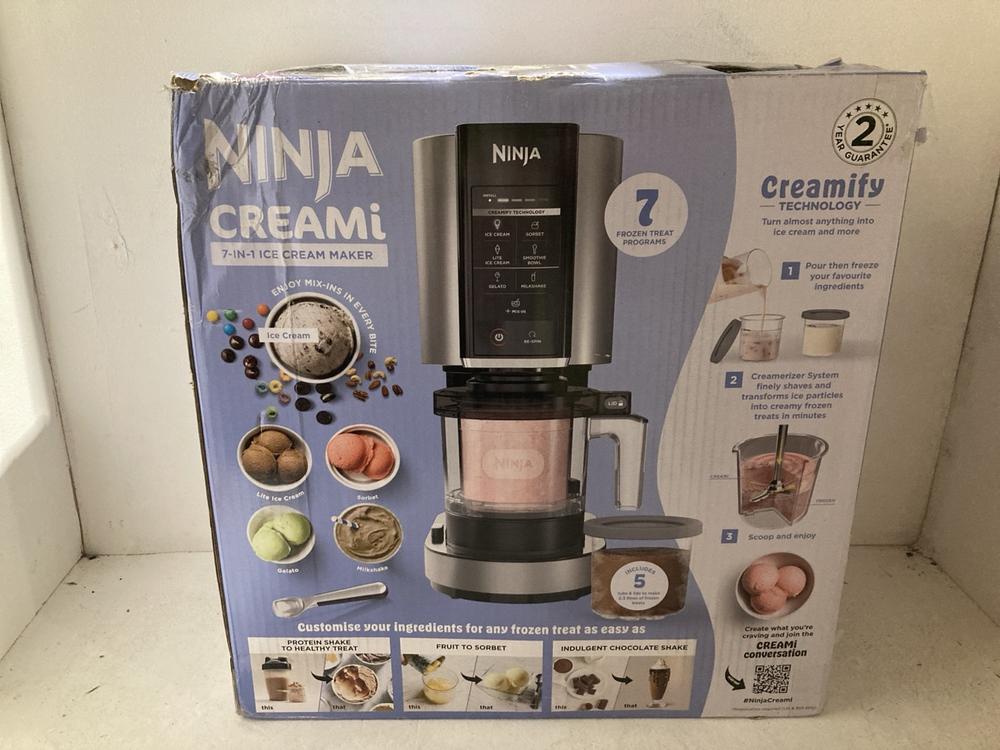 Lot 59  
            Birmingham SR108 - Parcel Delivery Only 

                
NINJA CREAMI 7 IN 1 ICE CREAM MAKER ORIGINAL RRP £199.99