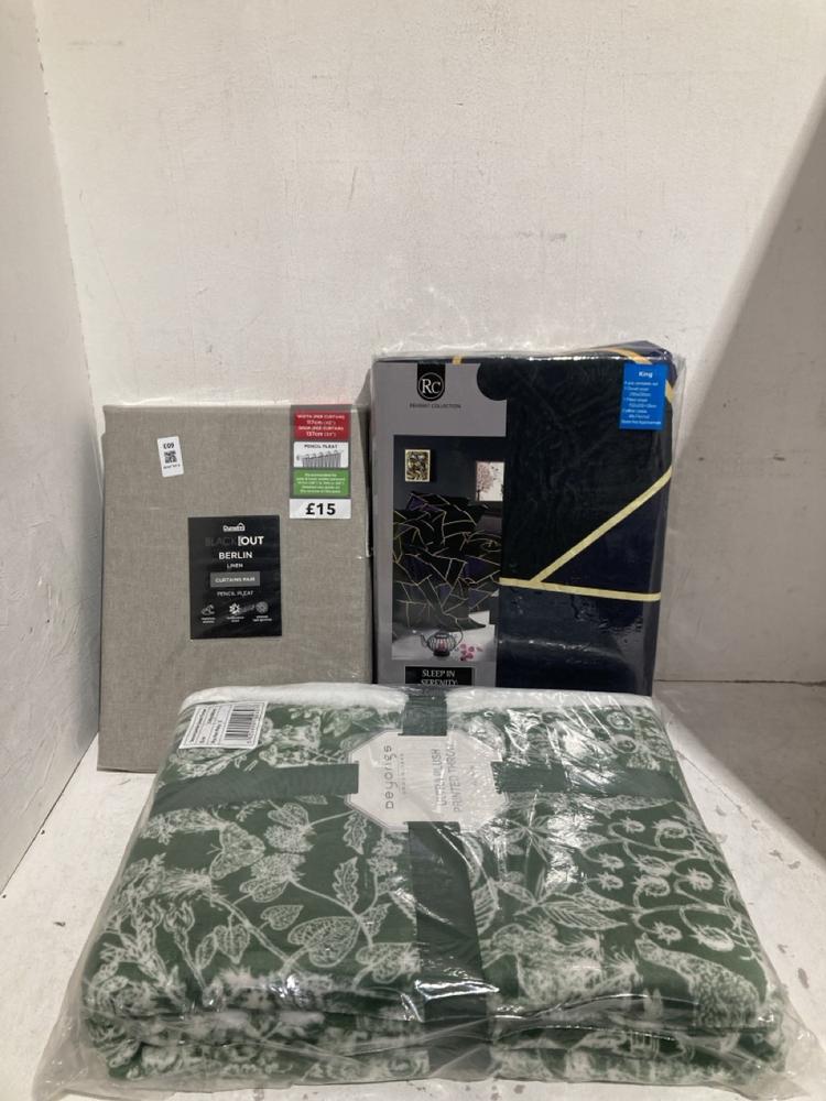Lot 603  
            Birmingham SR108 - Parcel Delivery Only 

                
3 X ITEMS TO INCLUDE DUNELM BLACKOUT BERLIN LINEN CURTAINS PAIR