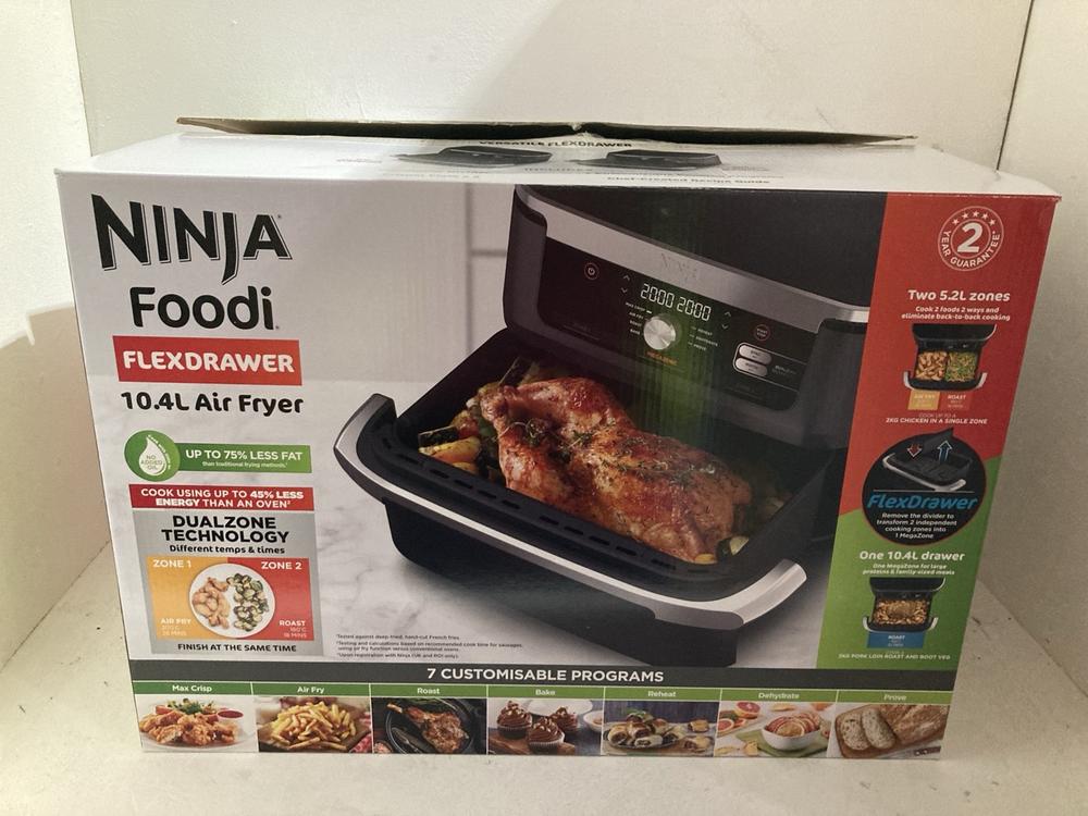 Lot 68  
            Birmingham SR108 - Parcel Delivery Only 

                
NINJA FOODI FLEX DRAWER AIR FRYER ORIGINAL RRP £219.99