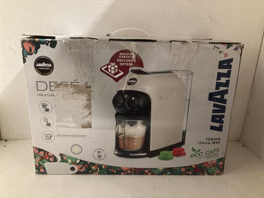 Lot 69  
            Birmingham SR108 - Parcel Delivery Only 

                
LAVAZZA A MODO DIO DESEA COFFEE MACHINE ORIGINAL RRP £193.00