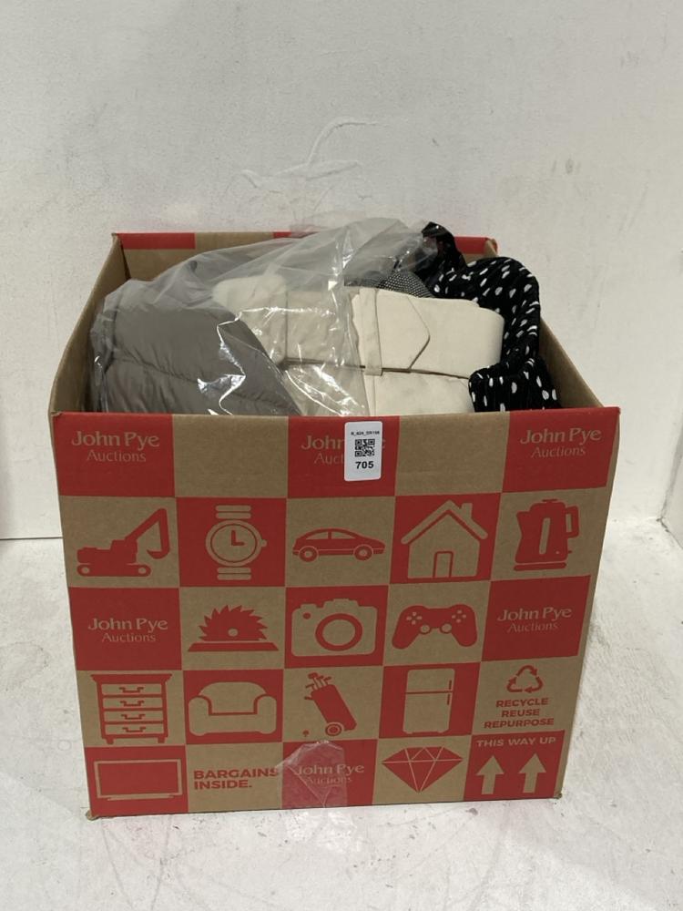 Lot 705  
            Birmingham SR108 - Parcel Delivery Only 

                
BOX OF ITEMS TO INCLUDE ASOS PINK OVERSIZED WEEKEND COLLECTIVE T-SHIRT SIZE M