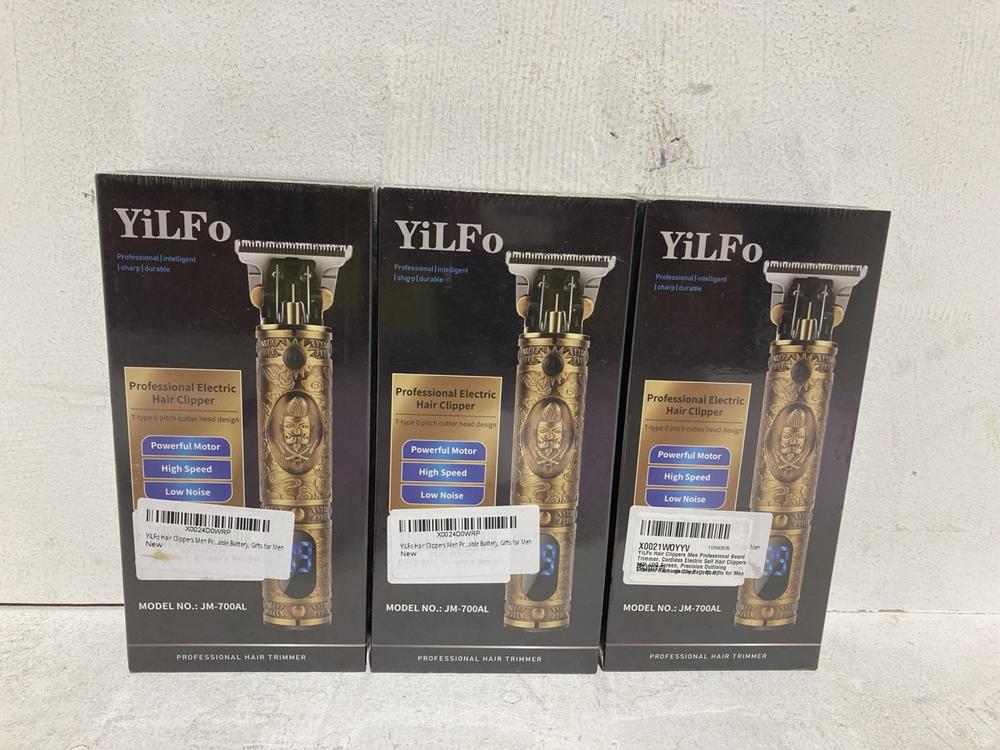 Lot 730  
            Birmingham SR108 - Parcel Delivery Only 

                
3 X YILFO PROFESSIONAL HAIR TRIMMER JM-700AL